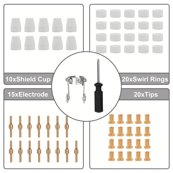 SSimder 67Pcs/71Pcs PT31 Plasma Cutter Consumables
