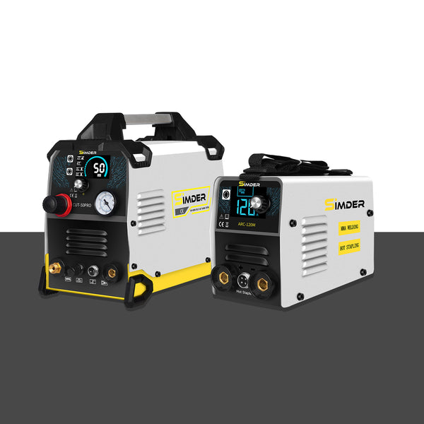 SSIMDER CUT-50PRO Pilot Arc Plasma Cutter + ARC-120M 2-in-1 Welder&Hot Stapler