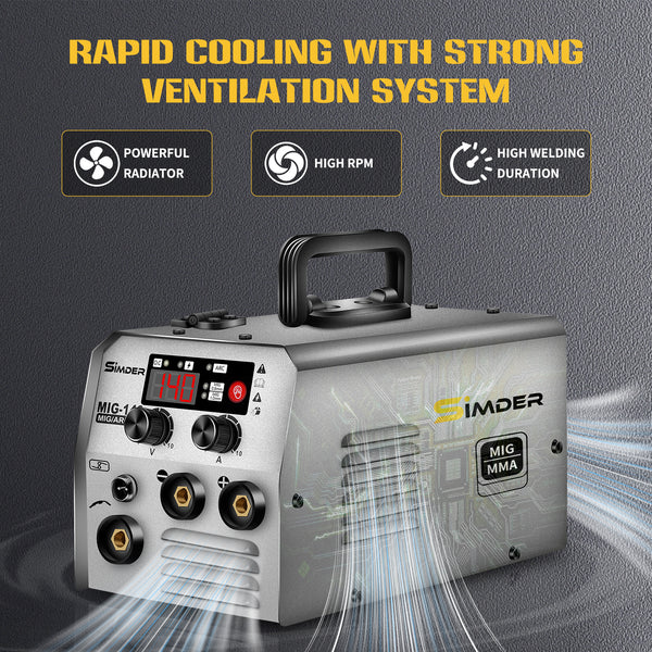 SSimder MIG-140S Gasless 3 in 1 MIG Welder