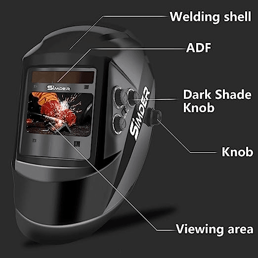 CYTGOUPER Leather Welding Mask With Auto-Darkening Lens - Cow Leather Helmet For Welding Work