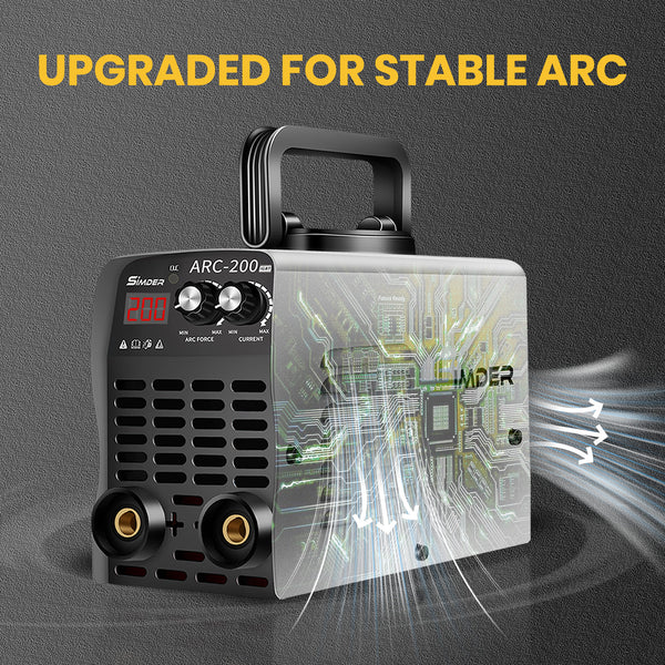 SSimder Mini Stick Welder 110V 220V Dual Voltage 4.98LB Portable Welding Machine IGBT Inverter ARC Force Adjustable ARC Welder for Workshop Outdoor Supports E6013 E7018 Rods 1/16" 1/8"