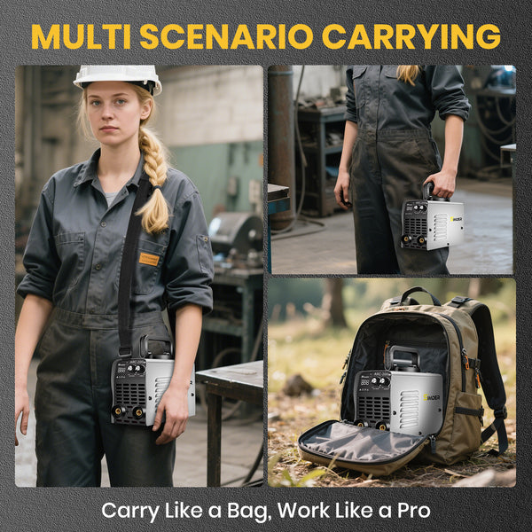 SSimder Mini Stick Welder 110V 220V Dual Voltage 4.98LB Portable Welding Machine IGBT Inverter ARC Force Adjustable ARC Welder for Workshop Outdoor Supports E6013 E7018 Rods 1/16" 1/8"