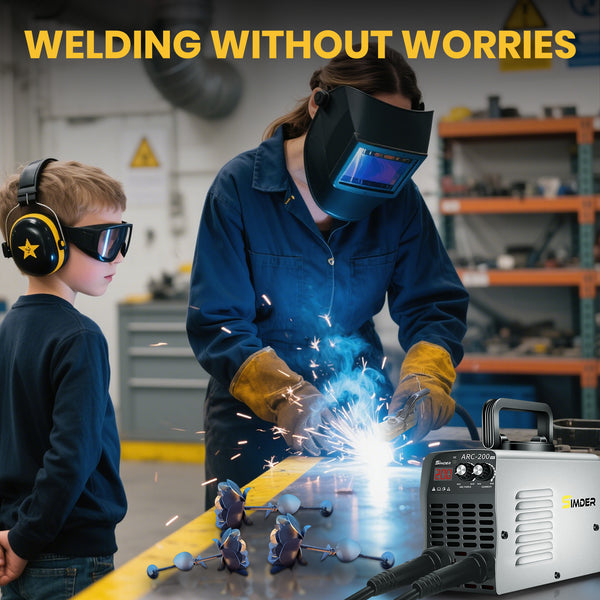 SSimder Mini Stick Welder 110V 220V Dual Voltage 4.98LB Portable Welding Machine IGBT Inverter ARC Force Adjustable ARC Welder for Workshop Outdoor Supports E6013 E7018 Rods 1/16" 1/8"