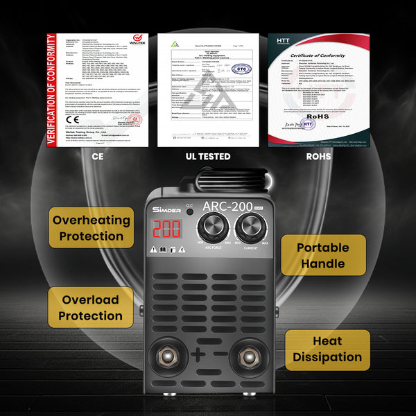 SSimder Mini Stick Welder 110V 220V Dual Voltage 4.98LB Portable Welding Machine IGBT Inverter ARC Force Adjustable ARC Welder for Workshop Outdoor Supports E6013 E7018 Rods 1/16" 1/8"