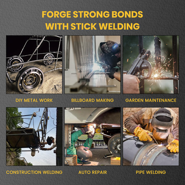 SSimder Mini Stick Welder 110V 220V Dual Voltage 4.98LB Portable Welding Machine IGBT Inverter ARC Force Adjustable ARC Welder for Workshop Outdoor Supports E6013 E7018 Rods 1/16" 1/8"