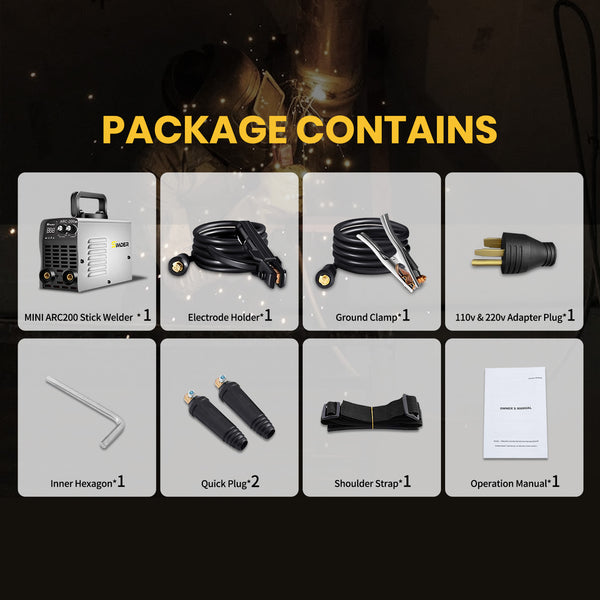 SSimder Mini Stick Welder 110V 220V Dual Voltage 4.98LB Portable Welding Machine IGBT Inverter ARC Force Adjustable ARC Welder for Workshop Outdoor Supports E6013 E7018 Rods 1/16" 1/8"