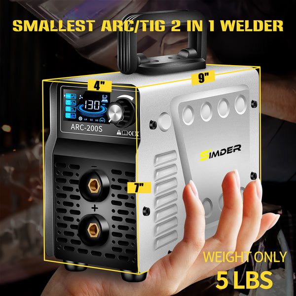 SSimder ARC-200S Stick Welder Lift TIG/Stick 2 in 1 Welding Machine