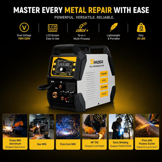 SSimder SD-4050 Pro 10-in-1  Aluminum MIG Welder Plasma Cutter Combo