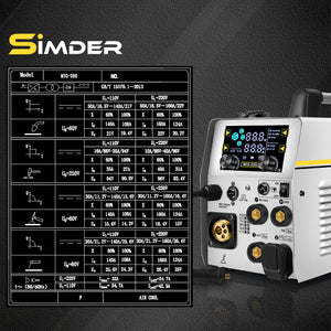 SSimder MIG-250 6 In 1 Welder&Plasma Cutter Welder