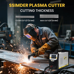 SSimder Upgraded CUT-50 PRO Pilot Arc Plasma Cutter - cutting in use