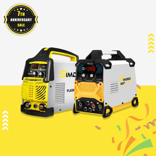 Taglierina al plasma ad arco pilota SSIMDER CUT-50PRO + saldatrice 5 in 1 SD-5010PRO, pinzatrice a caldo e saldatore