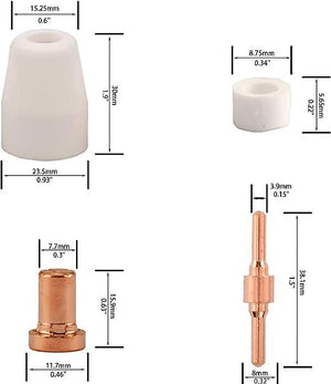 SSIMDER PLASMA CUTTER TORCH COMBESTables Pack 65pcs