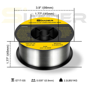 SSimder Flux Core Welding Wire E71TGS.035" 2lbs - wiring guide