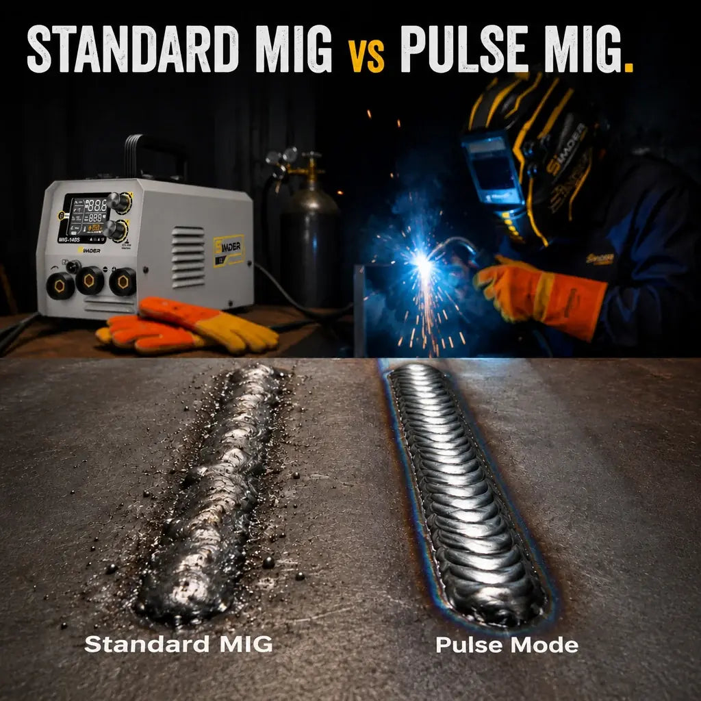 SSimder MIG-140S Gasless 5 in 1 Pulse MIG Welder Pulse