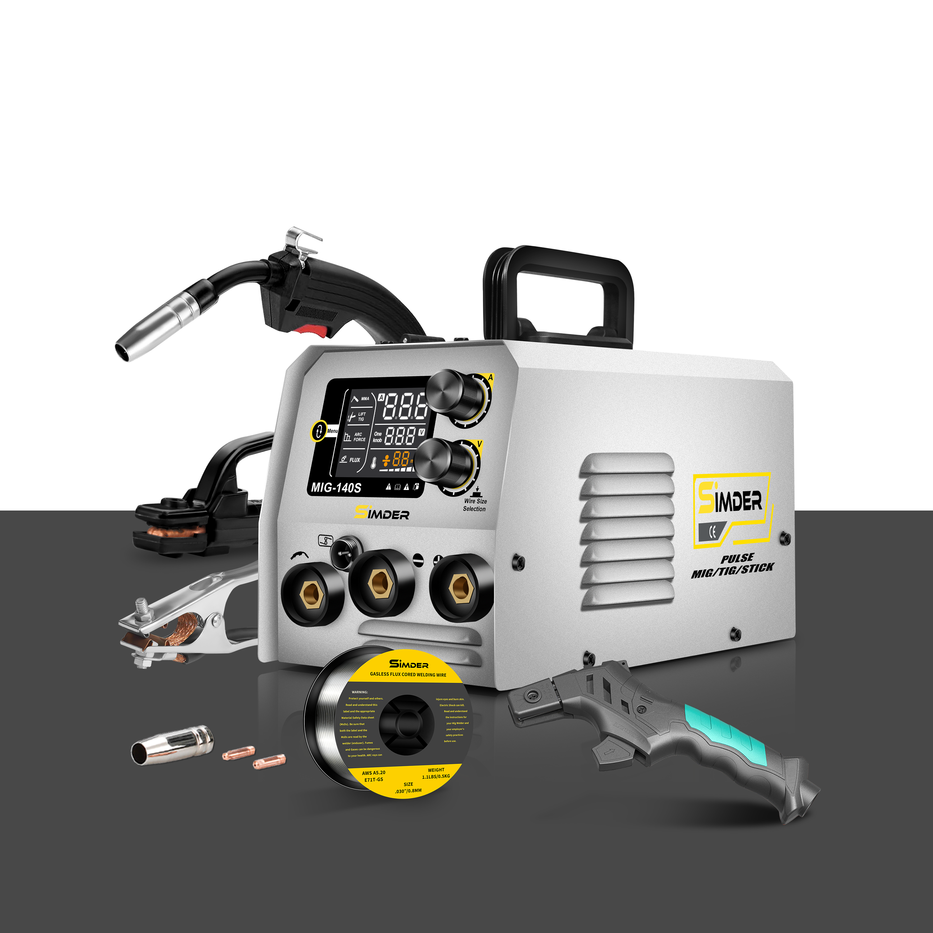 SSimder MIG-140S Gasless 3 in 1 MIG Welder