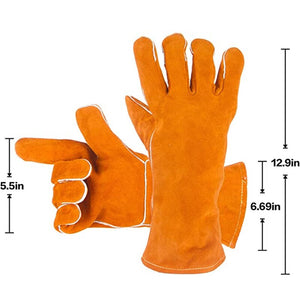 Welding Gloves Work Welder's Cowskin Leather Barbecue Gloves - S SIMDER WELDER